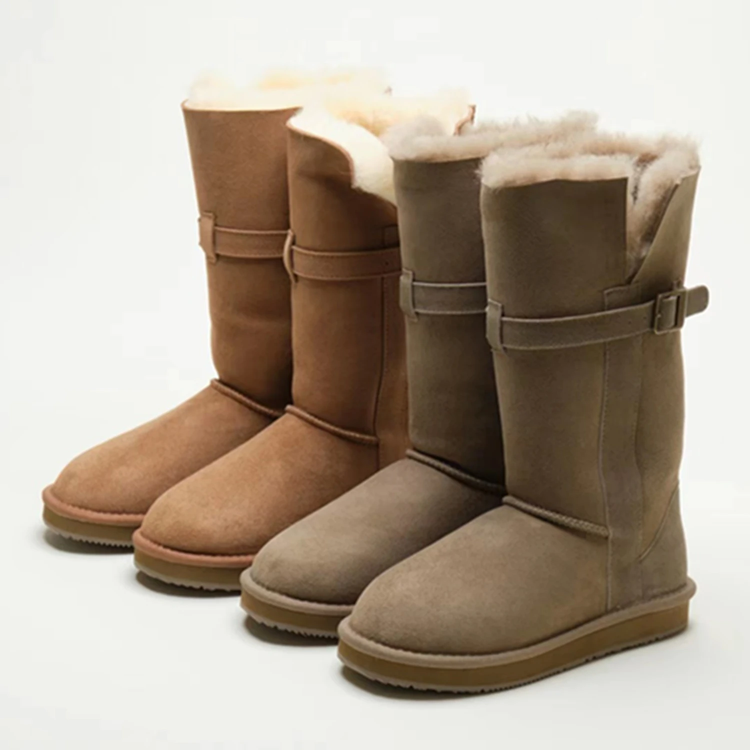 

Jenny&Dave With Thickened Wool Insulation Snow Boots And Thick Bottom Australian Fur Boots Winter Boots Women Retro