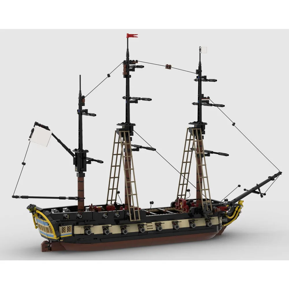 

MOC-65878 5th Rate Frigate Heavy Frigate with Gun Deck and Interior 1901 Parts