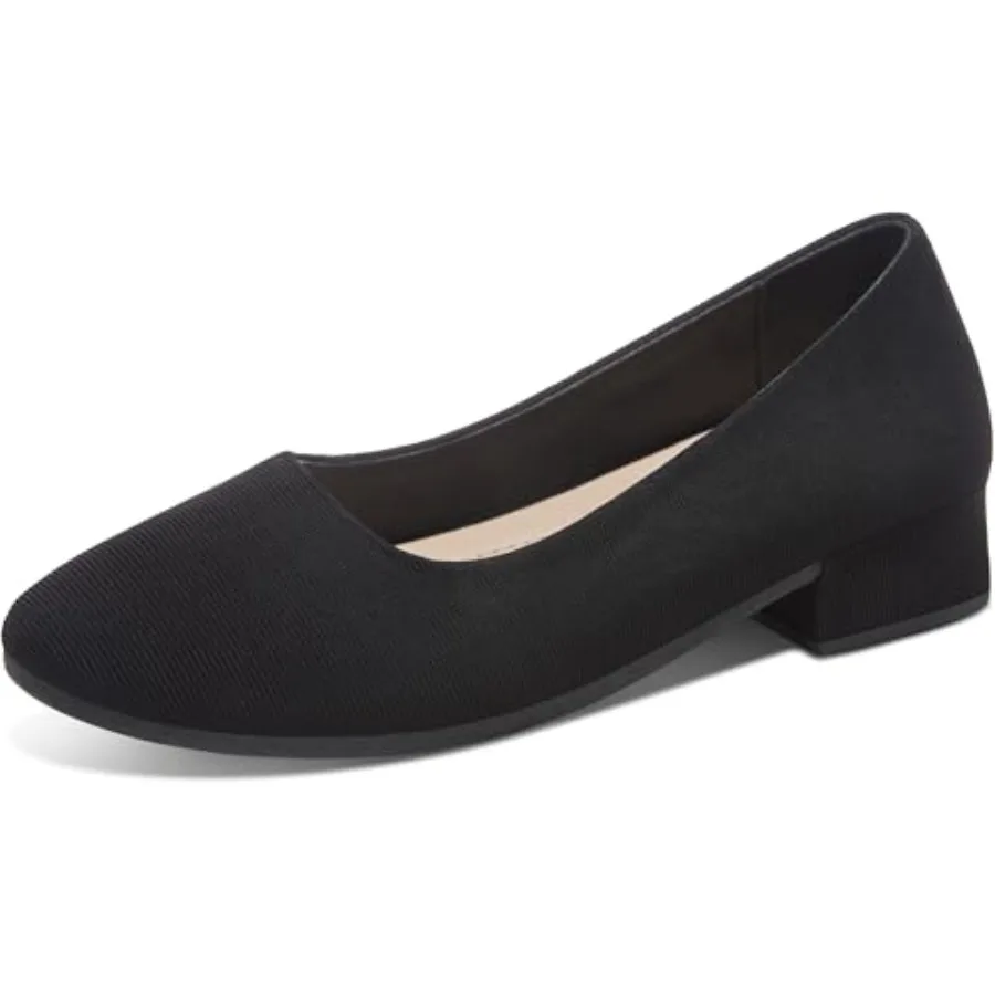 

ALTOCIS Women's Low Block Chunky Heels Pumps Ladies Elegant Closed Round Toe Pumps Shoes Low Platform Office Pumps Shoes