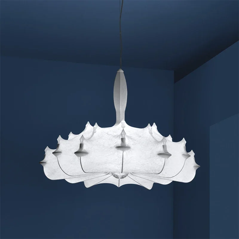 

Airship Silk Nordic Simple Bedroom Decor Chandelier Art Living Room Dining Room Light Japanese Wabi Sabi Style LED Pendant Light