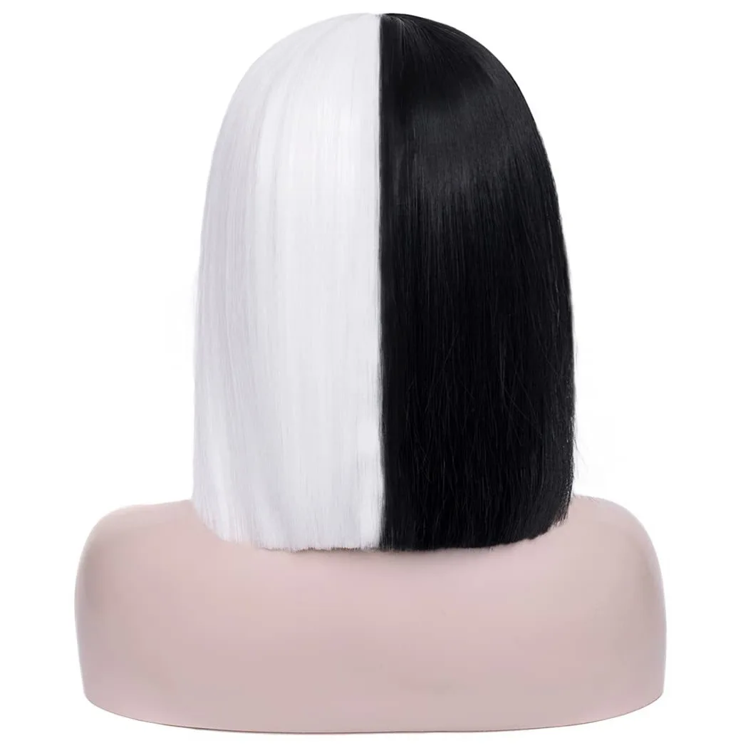 Synthetic Hair Wigs Short Ombre For Women Straight SIA Cosplay Wig Black Blonde Bob Wigs With Bangs HALLOWEEN COSTUME WIGS Cheap