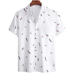 Harajuku Veer Hawaiian Mannen Shirt Gedrukt Korte Mouw Casual Wit Street Zomer Strand Shirts Voor Mannen Kleding 2022 Zomer