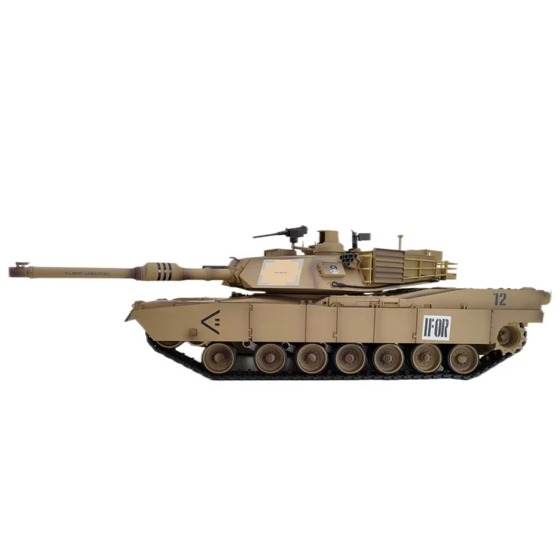 Henglong 단추 연기 1/16 터렛 320 ° 회전 시뮬레이션 M1a2 전기 리모컨 탱크, 남아용 선물, 2.4ghz