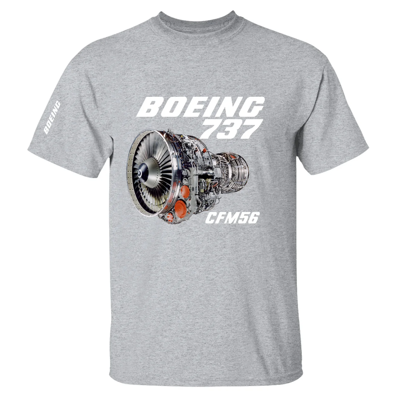 Boeing 737 Engine & CFM56 Aviation Flight Pilots Short Sleeve T-shirts Cotton Graphic T Shirts for Men Women