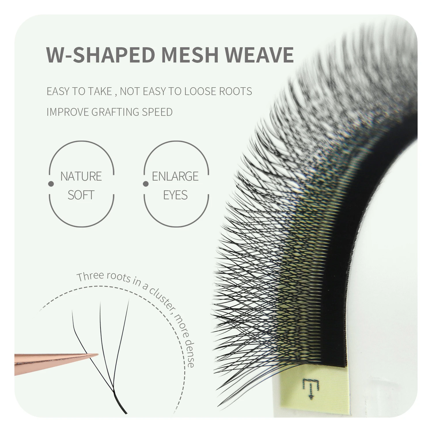 ANNAFRIS L/LU/M Curl 3D 4D 5D W Eyelashes Extensions Natural Soft Black 3D W Lashes Premade Volume Fans W-Shaped Lash