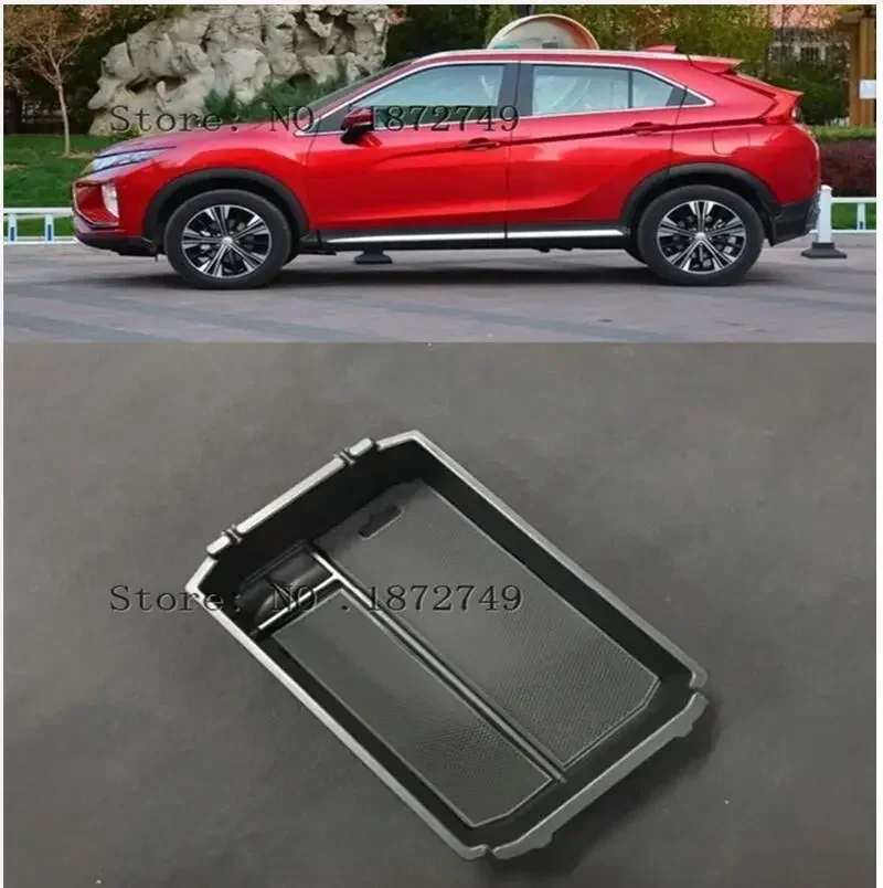 For Mitsubishi Eclipse Cross 2018  2019 Plastic Interior Central Armrest Storage Box Holder Organizer Tray 1pcs Auto Accessories