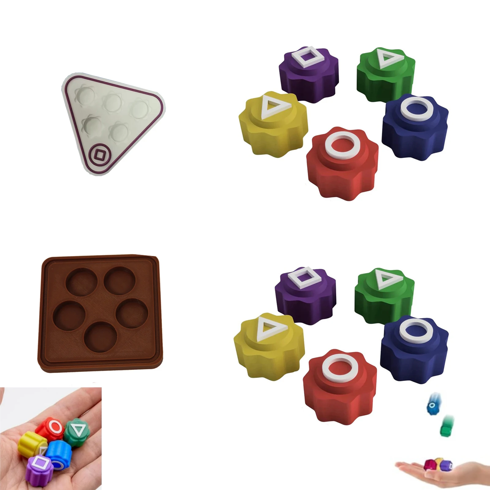 

Телевизионная игра, кости для косплея, квадратный треугольный круг, камень из ПВХ, новогодняя вечеринка, Gonggi, традиционные корейские игрушки для друзей, подарки для фанатов аниме