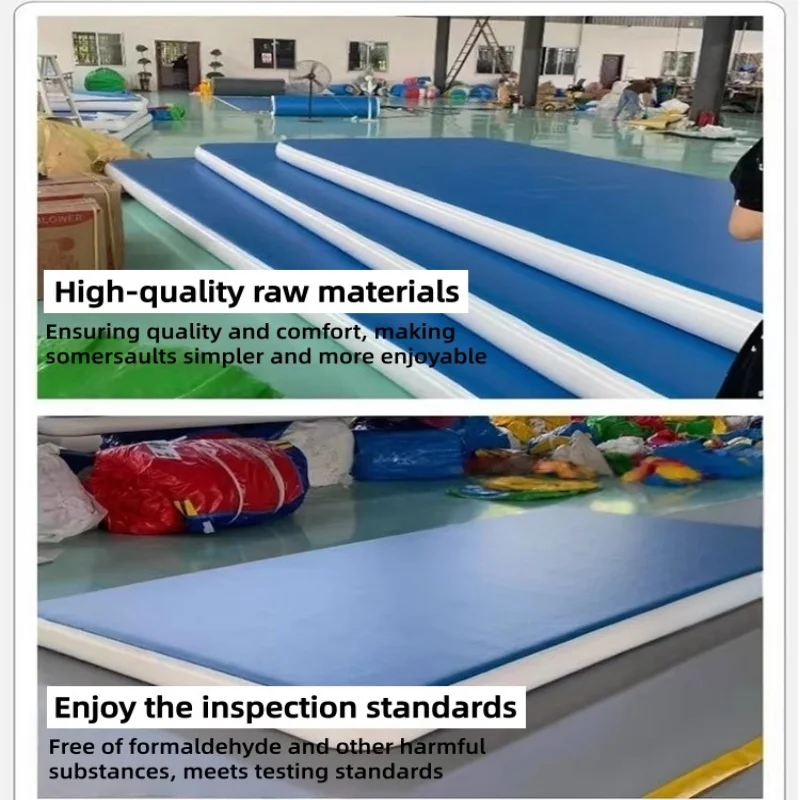 2M Inflatable Air Track Tumbling Mat Thick Air Cushion with Pump for Taekwondo Martial Arts Backflip Yoga Gymnastics Mat