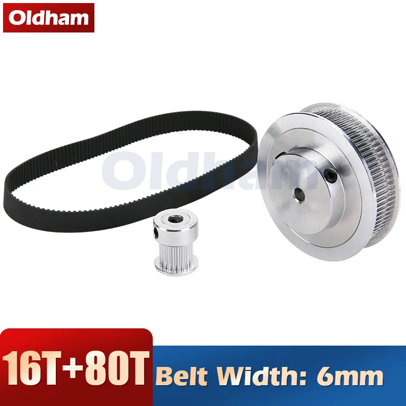 2GT Timing Belt Pulley GT2 80 Teeth 16 Teeth Reduction 5:1/1:5 3D Printer Accessories Belt Width 6mm 80T 16T Bore 4/5/6/10mm