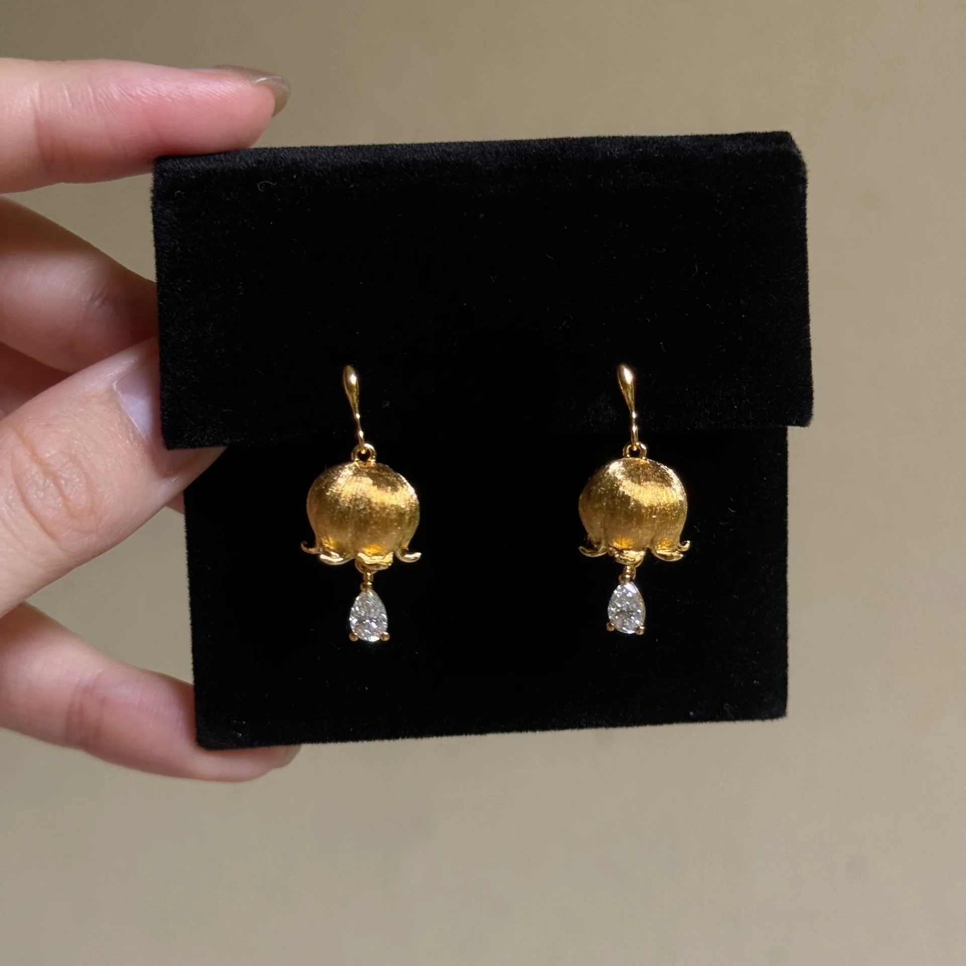 Silver Raindrop Lily of the Valley Earrings Retro Brushed Lily of the Valley Flower Earrings High-end Tassel Earrings for Women