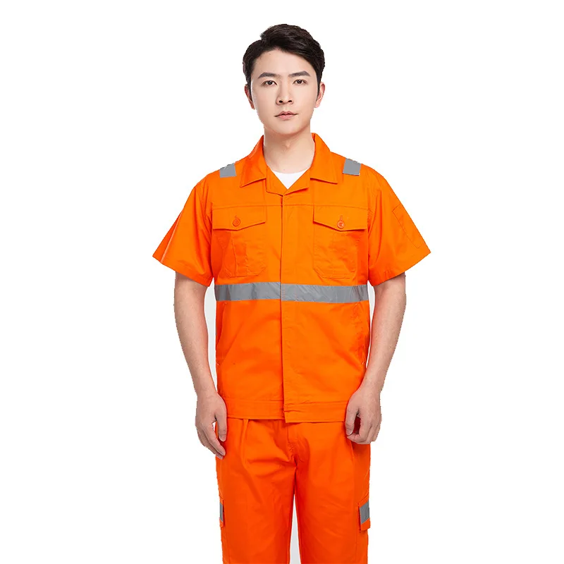 

Summer Short-sleeved Sanitation Cleaning Work Suit Landscaping Road Construction Property Workshop Safety Clothes