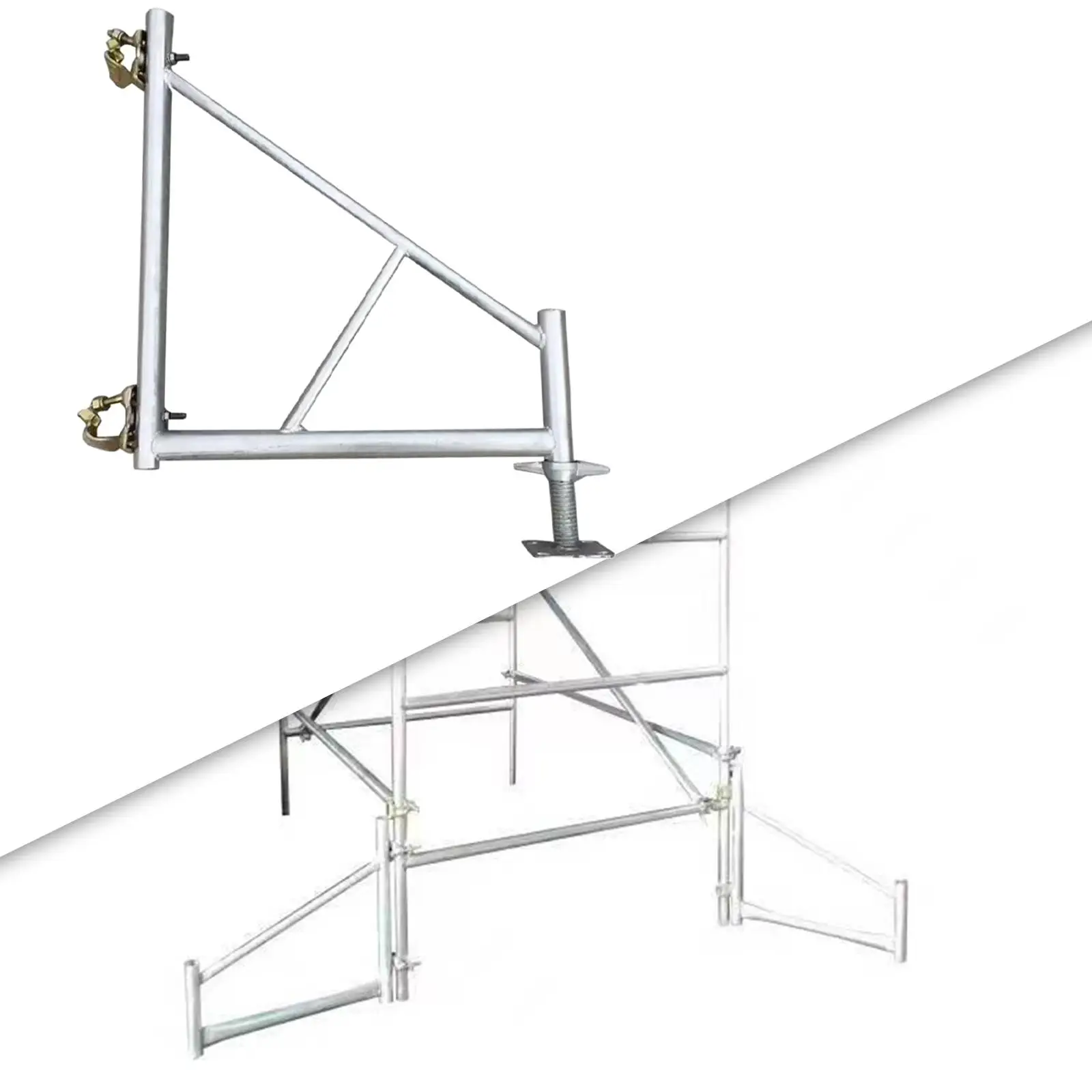 

Scaffolding Support Leg Stable Frame Spare Parts Simple Installation Sturdy Structure Galvanized Steel Material Accessories