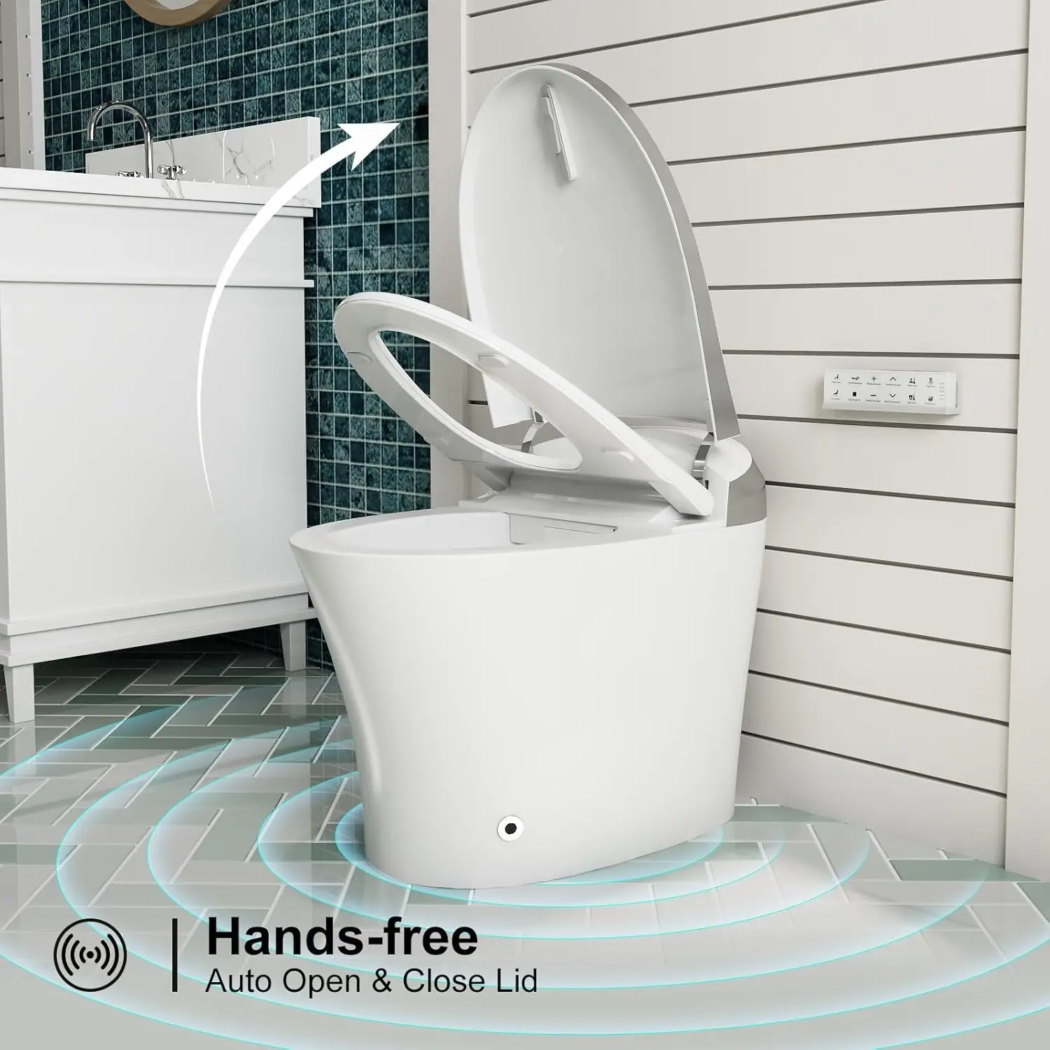 Smart Toilet Heated Bidet with Dryer and Warm Water Bidet Toilet with Heated Seat Auto Close Seat Modern Tankless Toilet