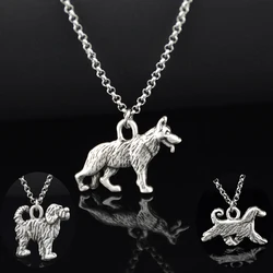 3 Style Vintage German Shepherd & Belgian Malinois & Cattle & Afghan Hound Dog Charm Pendant Necklace For Women Unique Jewellry