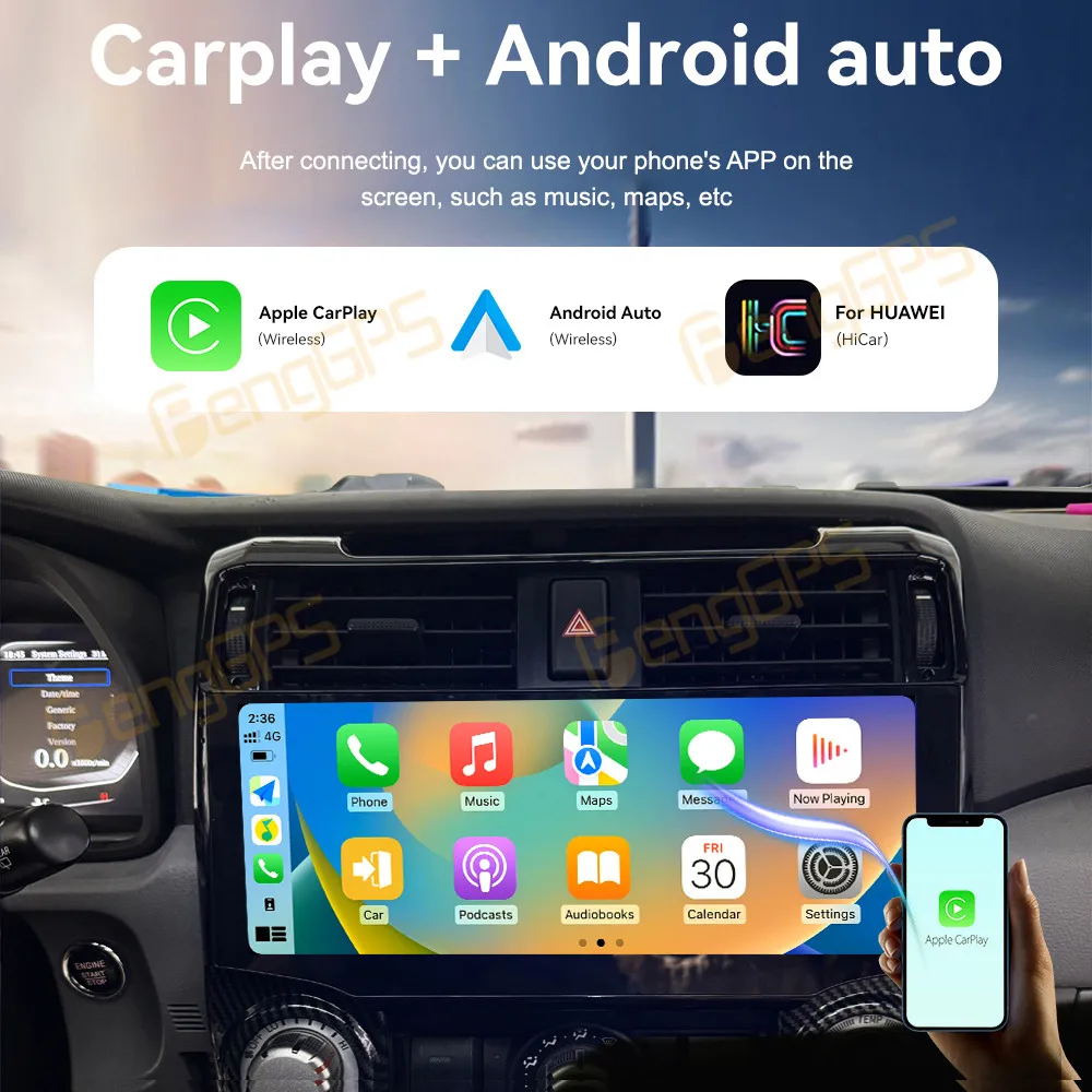 Car Accessories Radio For TOYOTA 4RUNNER 2010-2022 Android Auto GPS Navigation Multimedia Stereo Receiver Head Unit Offline Maps