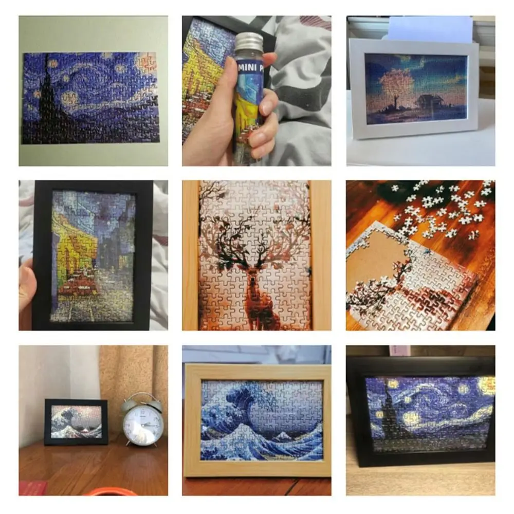 150PCS/Set Mini Test Tube Puzzle Portable Creative Oil Painting Landscapes Jigsaw Clear Patterns Exquisite