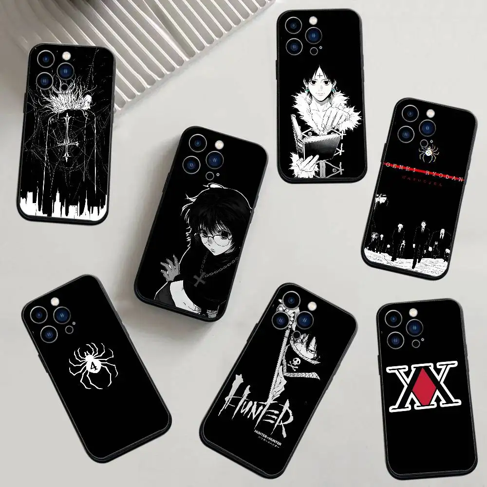 1 funda de teléfono negra HUNTER X HUNTER Anime a la moda de silicona suave para IPhone 16 15 14 13 12 11 Plus Pro Max Plus