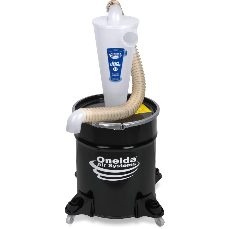 

Комплект циклонного сепаратора Oneida Air Systems Dust Deputy 2,5 Deluxe с мобильным стальным пылесборником на 10 галлонов для пылесосов для влажных/сухих магазинов