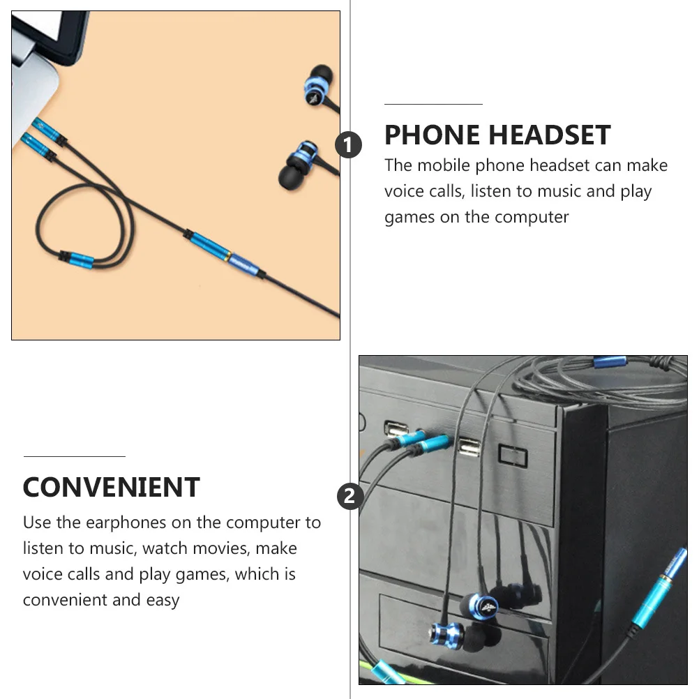 

1Pcs Pc Headset Adapter 3.5mm Audio Splitter for Dual Hole Desktop to Single Jack Use with Phone Game Music Call Support