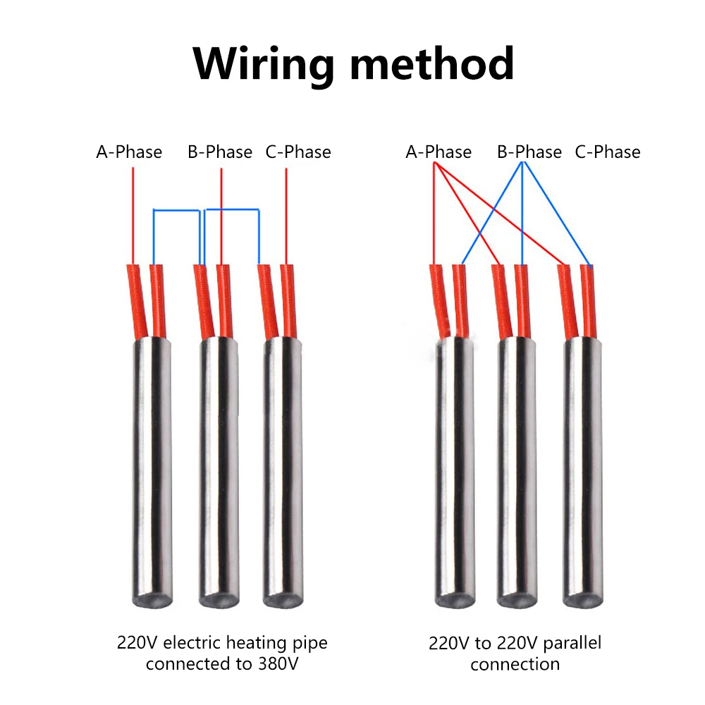 Mold Cartridge Heaters Heating Element Cylindrical Tubular 6mm/8mm/10mm AC 220V Single Head Hot Rod Tube heating tube 100W-200W