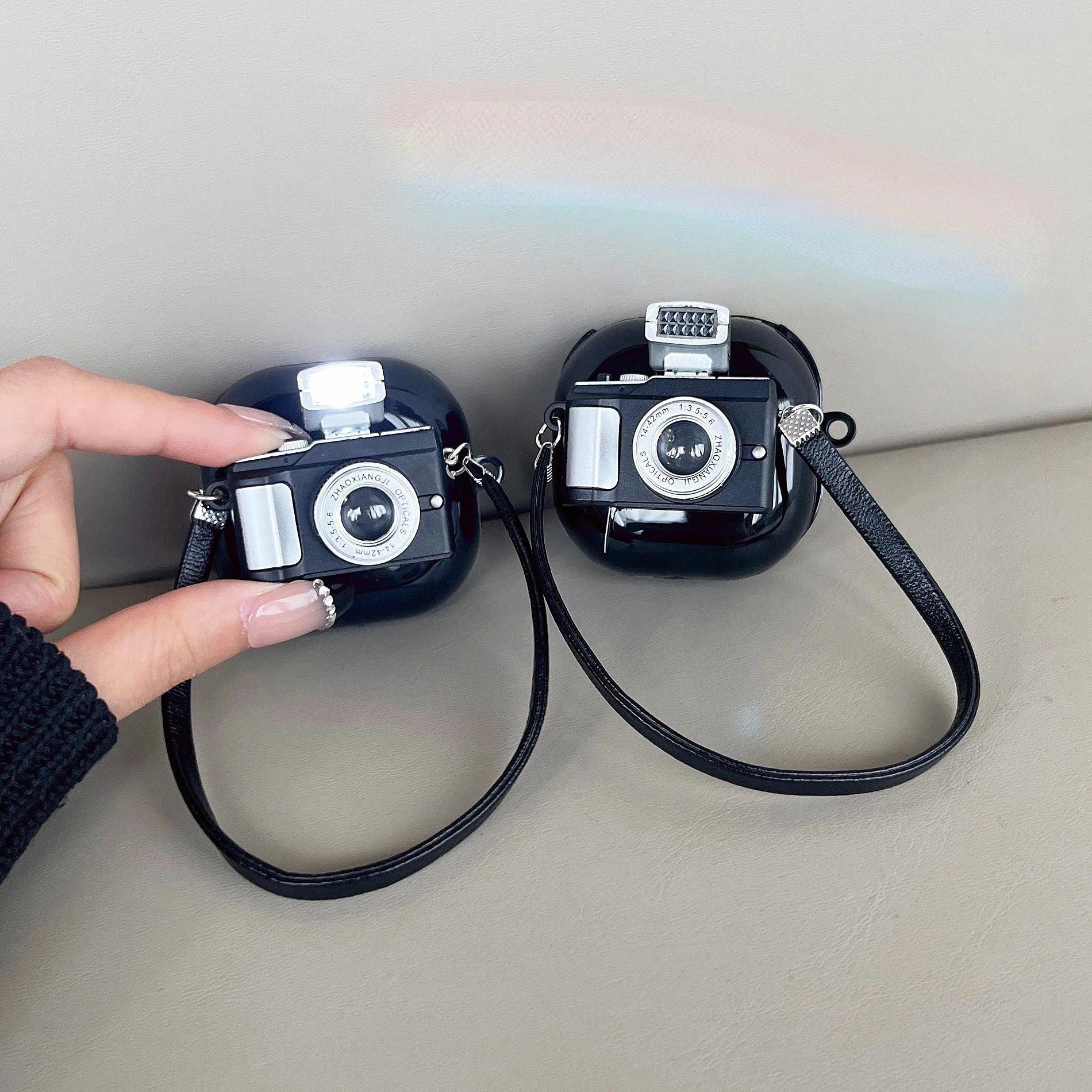 Étui pour écouteurs avec sangle pour Samsung Galaxy Buds Fe, étui pour téléphone Buds 2 2Pro, sacs de sauna en TPU, lumière flash mignonne, appareil photo