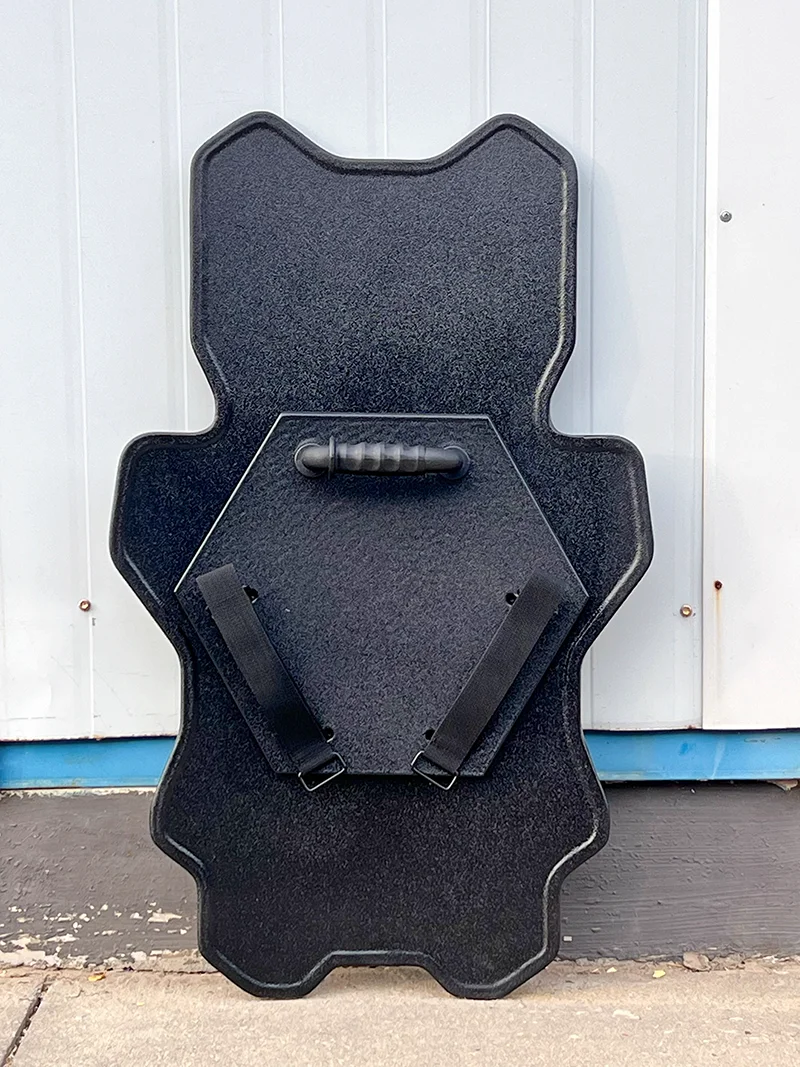 2026 New black sci-fi level 3 protection tactical shield cosplay prop, made of corrosion-resistant polyethylene view 5