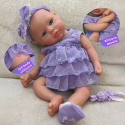 33CM Silicone Girl Reborn Doll Painted Full Body Soft Silicone Reborn Baby Doll Toys For Kid's Christmas Gifts Corpo De Silicone