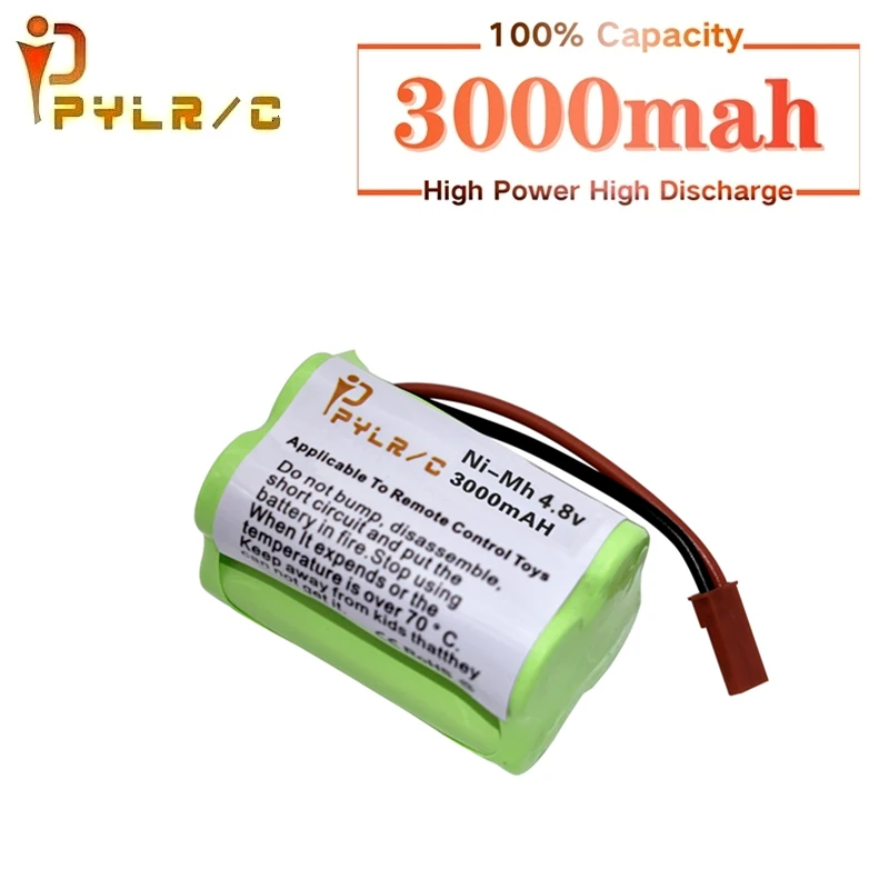 (JST Plug) 4.8V 3000mah NIMH Battery For Rc toys Cars Boats Tanks Robots Guns AA NI-MH Battery 4.8V Rechargeable Battery Pack