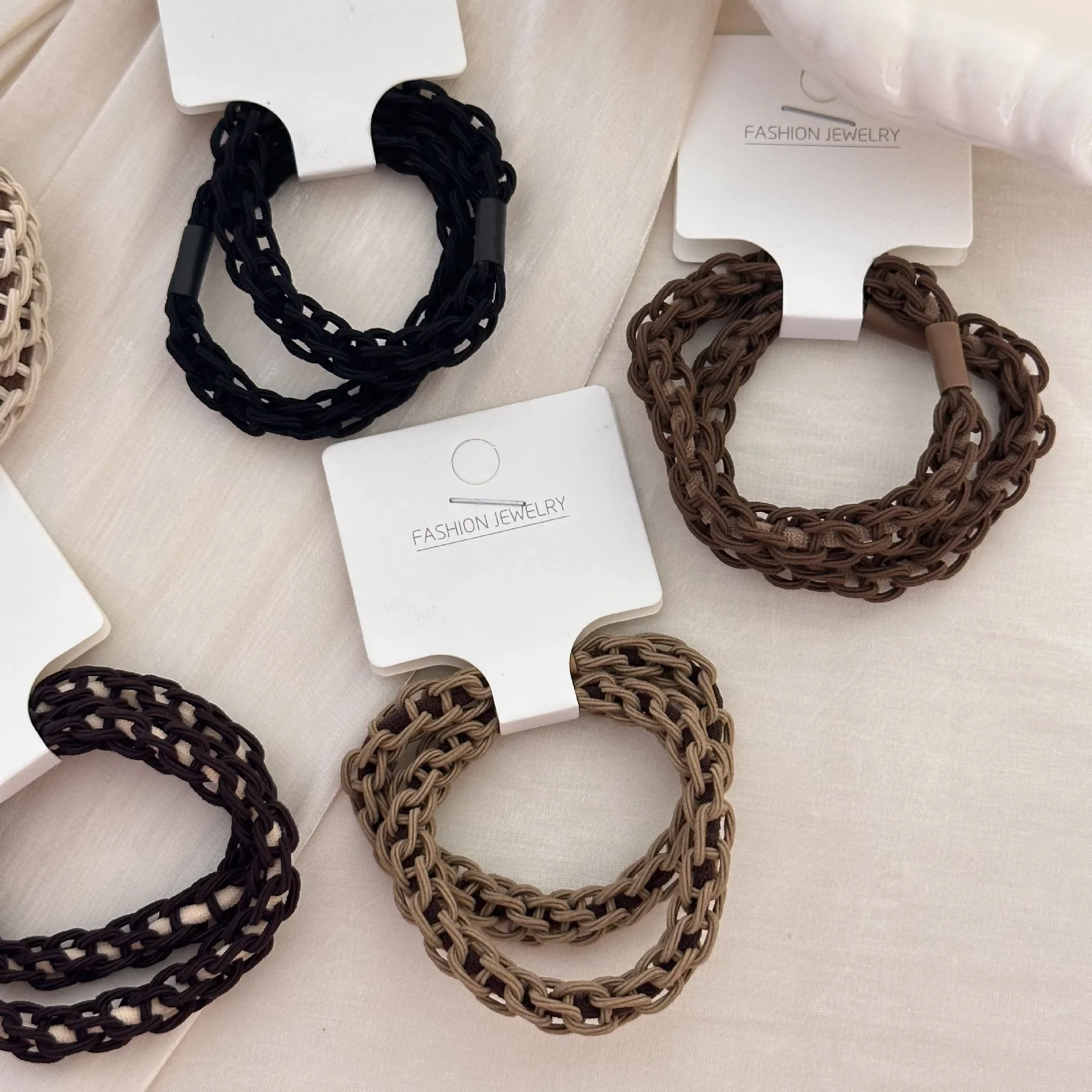 Set scrunchie hair elastic bands for girls women accessories korean ties rubber vintage popular leading fashion adults kpop new