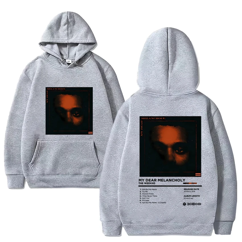 Sweat à capuche imprimé double face The Weeknd pour hommes et femmes, pull vintage unisexe, sweat-shirt à manches longues, sourire décontracté, chanteur Hip Hop, album