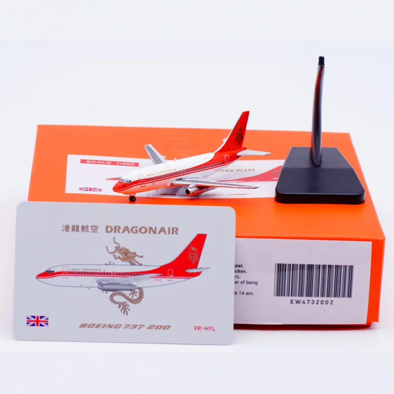 EW4732002 Alloy Collectible Plane Gift JC Wings 1:400 Dragonair Boeing B737-200 Diecast Aircraft Jet Model VR-HYL With Stand