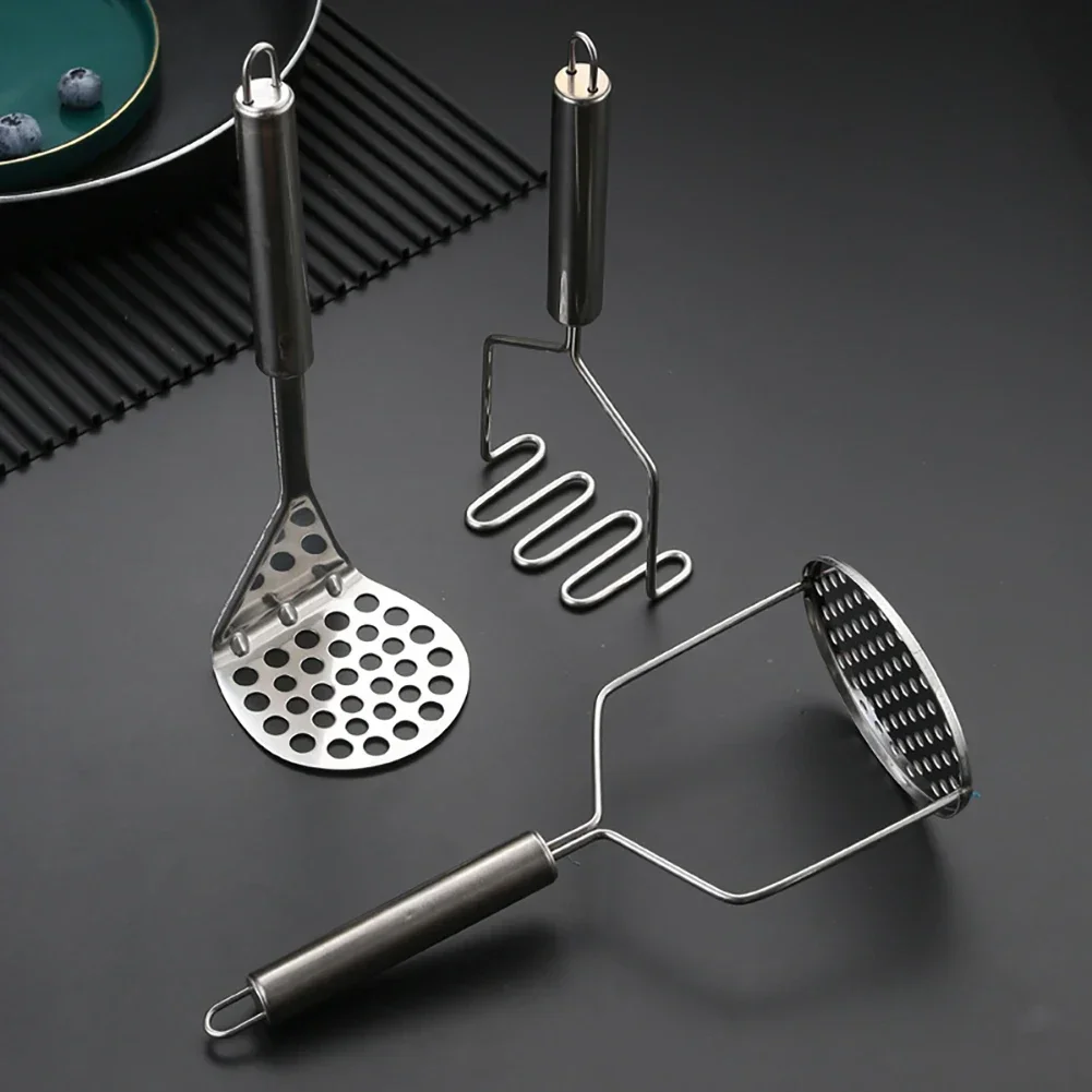 Stainless Steel Potato Masher Potato Crusher Wave Shape Cutter Kitchen Accessories Kitchen Gadget Cooking Tools Mashed Potato