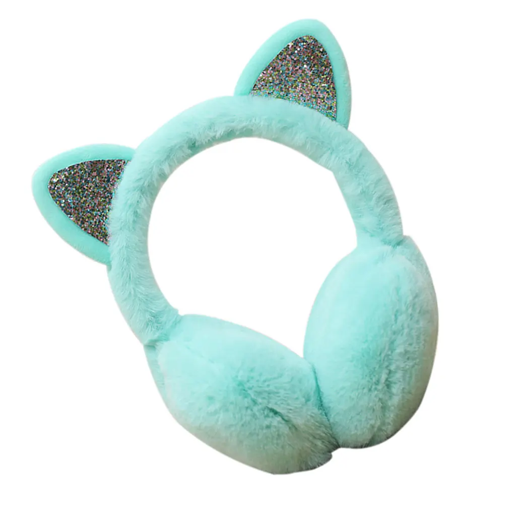 Winter Autumn Warm Earmuffs Cute Cartoon Ear Earflap Plush Earmuff Women Girls Foldable Earwarmer