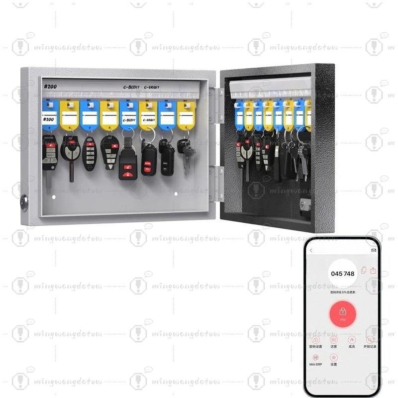 Wall Mounted Smart Key Management Box, Real Estate Key Cabinet, Password Key Storage Box for Wall Hanging