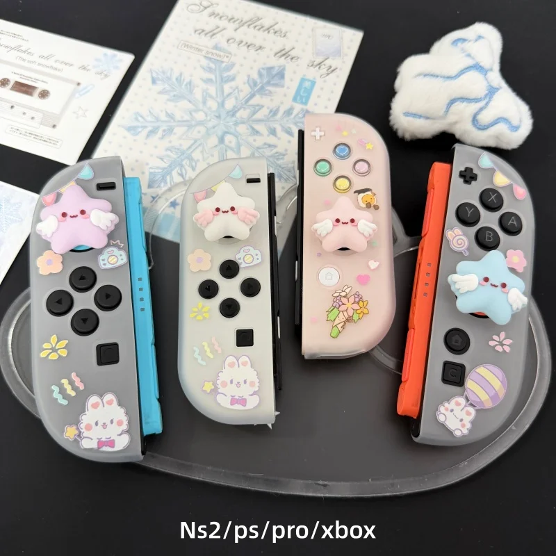 Cubiertas de Joystick para Switch2, Diseño de Estrella con Alas de Colores, para Controles de PS5, NS/OLED/Lite/Pro/Xbox, Accesorios de Anime para Videojuegos