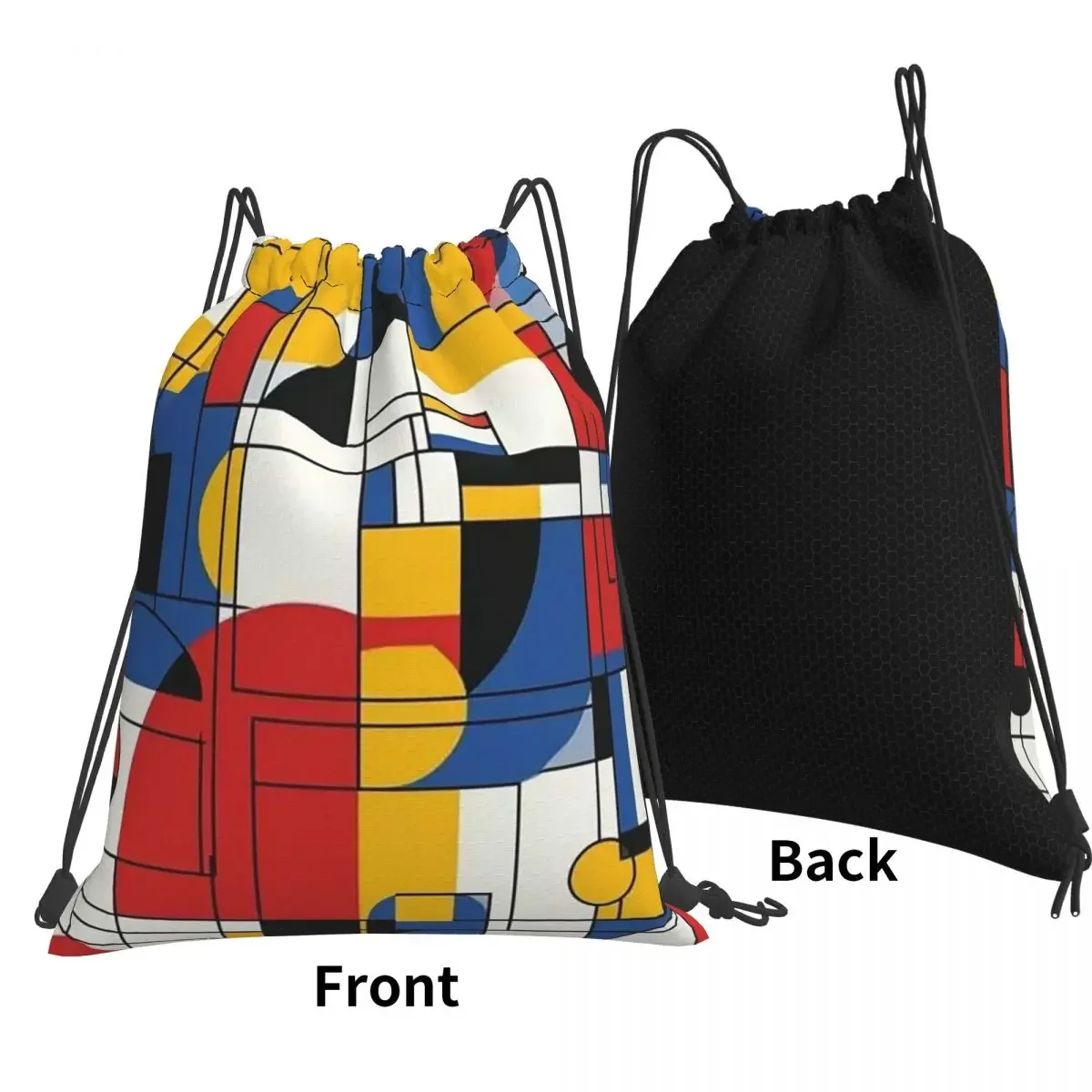 Piet Mondrian Backpacks Multi-function Drawstring Bags Sports Bag Book Bags for Travel School