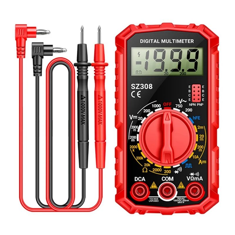 B-T SZ308 Digital Multimeter Voltage Resistance Meter AC/DC Current Meter Electrician LCD Backlight Ohm Square Wave Test