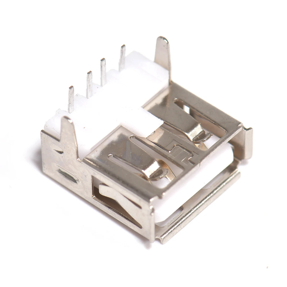 2022 Hot Sale 10Pcs USB Type A Standard Port Female Solder Jacks Connector PCB Socket Straight Leg Roll Edge White Glue