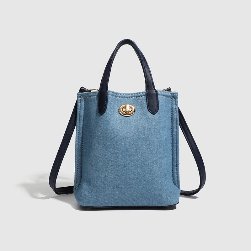 

Ковбойская синяя сумка, модная мини-женская большая сумка, корзина для овощей, изысканная ретро-сумка через плечо