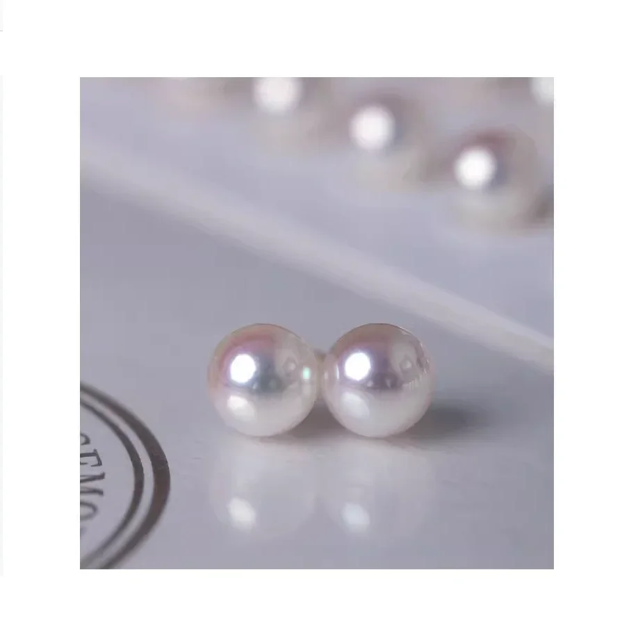 

Charming Natural Pair of 6-7mm Genuine Sea White Loose Pearl Undrilled Free Shipping for Women