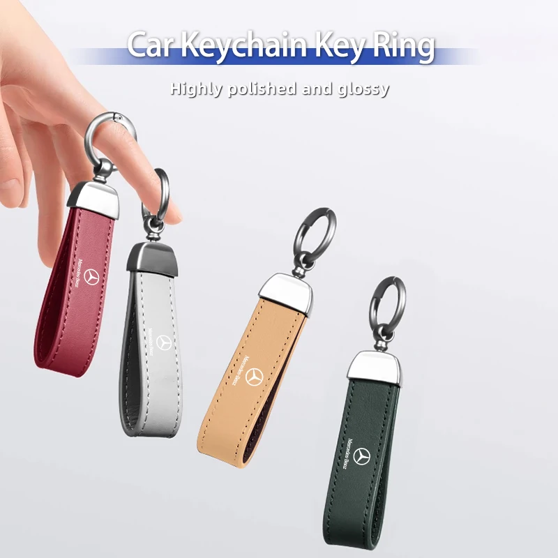 2025 porte-clés en cuir anneau voiture porte-clés porte-clés accessoires pour Mercedes Benz AMG A C E classe W201 W210 W108 W204 W205