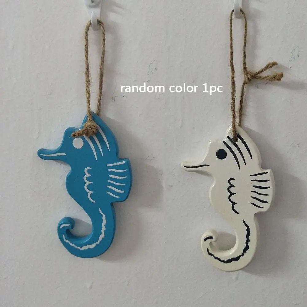 Mediterranean Style Wooden Starfish Hanging Decor Small Adorn Starfish String Fish Nautical Decor Fish Skewer Crafts Pendant