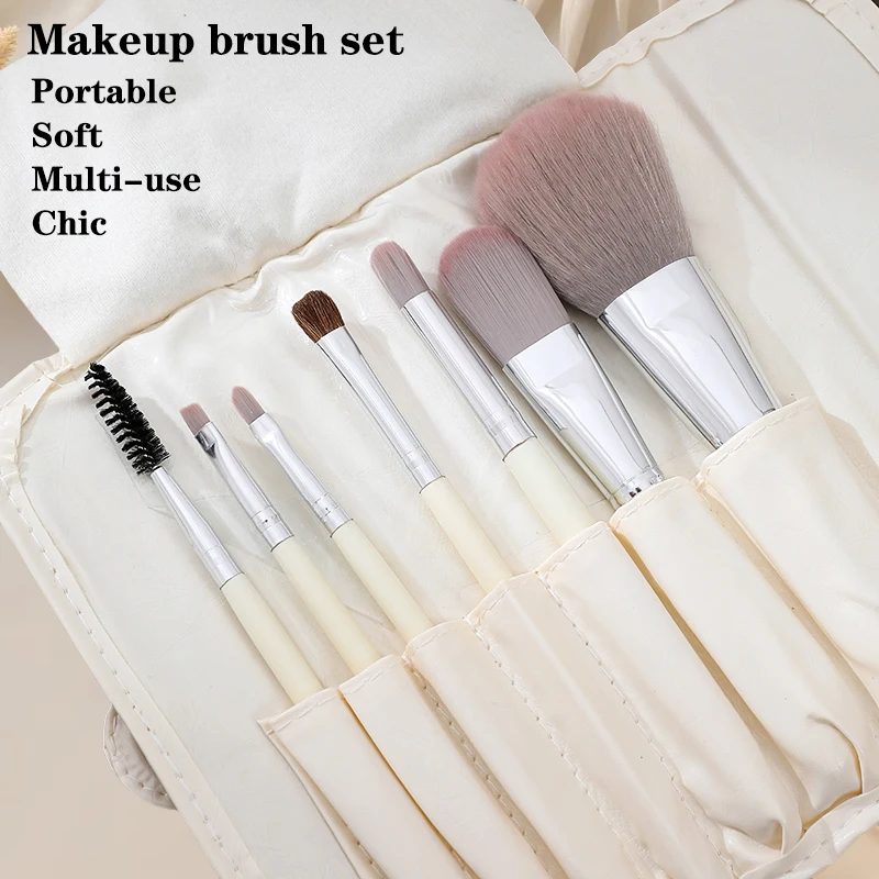 Portable, Soft & Multi - Use Makeup Brush Set For Chic, Flawless Beauty On - The - Go.