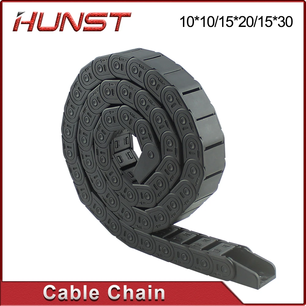 HUNST-não-abertura semi-fechado plástico arrasto máquina Chain, cabo Chain Drive, 7*7, 10*10, 15*20, 15*30mm, 1m