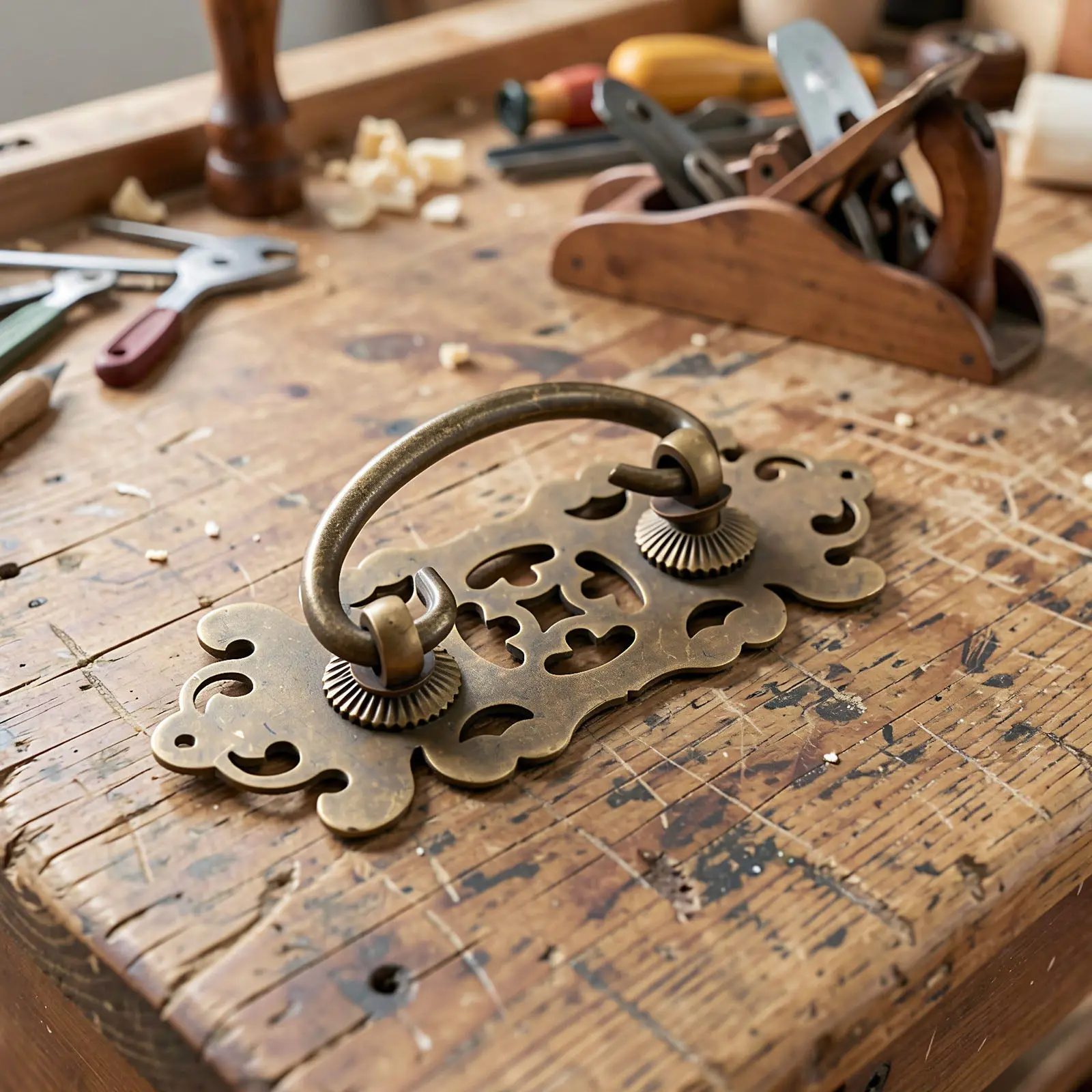 2Pcs Antique Bronze Ring Cabinet Pulls Vintage Pull Ring Drawer Handles Antique Brass Copper Furniture Pull for Cabinet Door