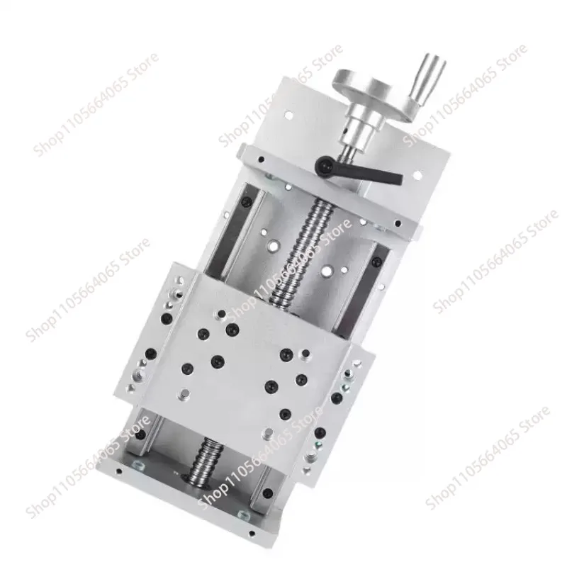 Hand crank linear cross shaft lifting table linear guide ball screw sliding table module