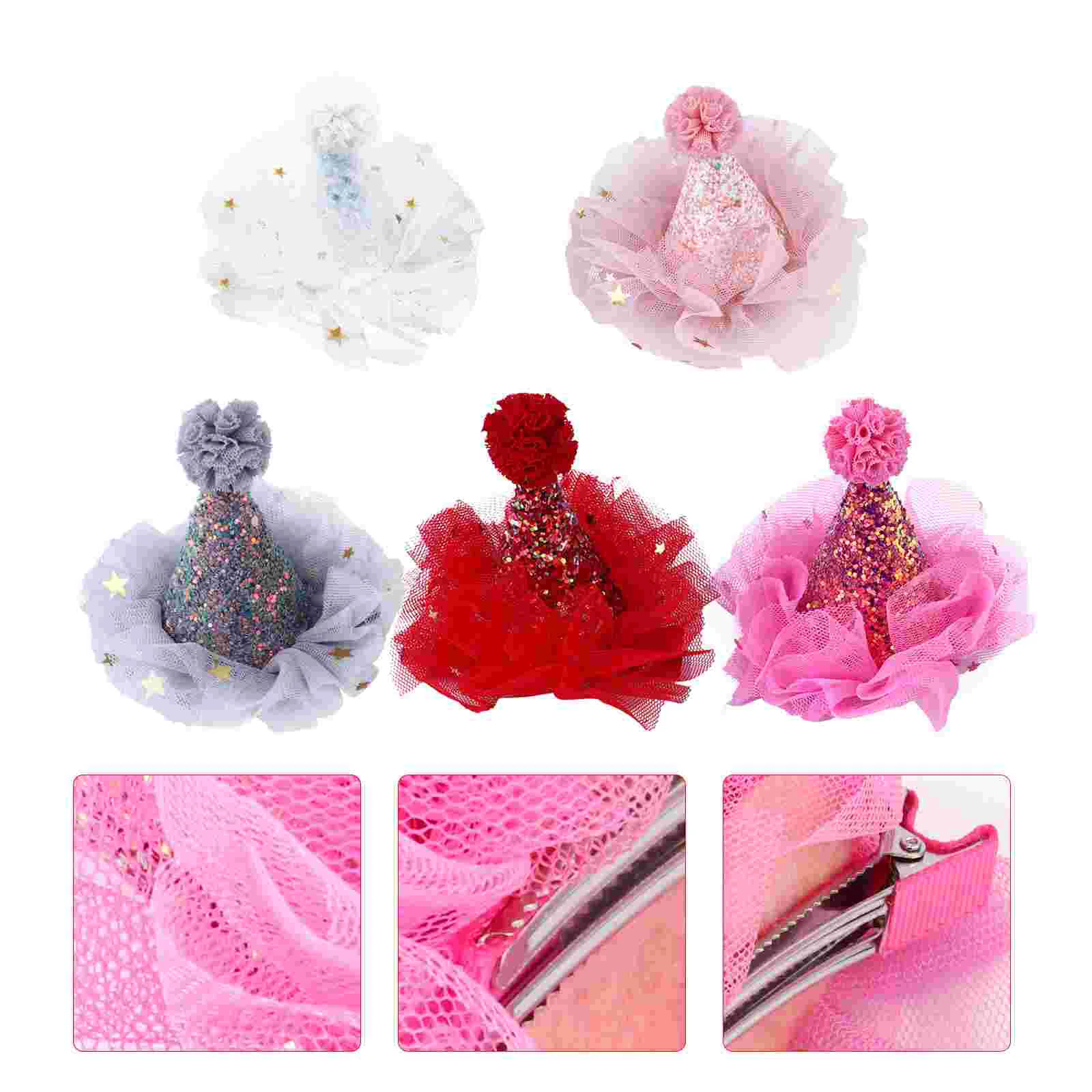 

5 Pcs Christmas Hat Hairpin Clip Sequins Baby Girls Kids Xmas Birthday Accessories for