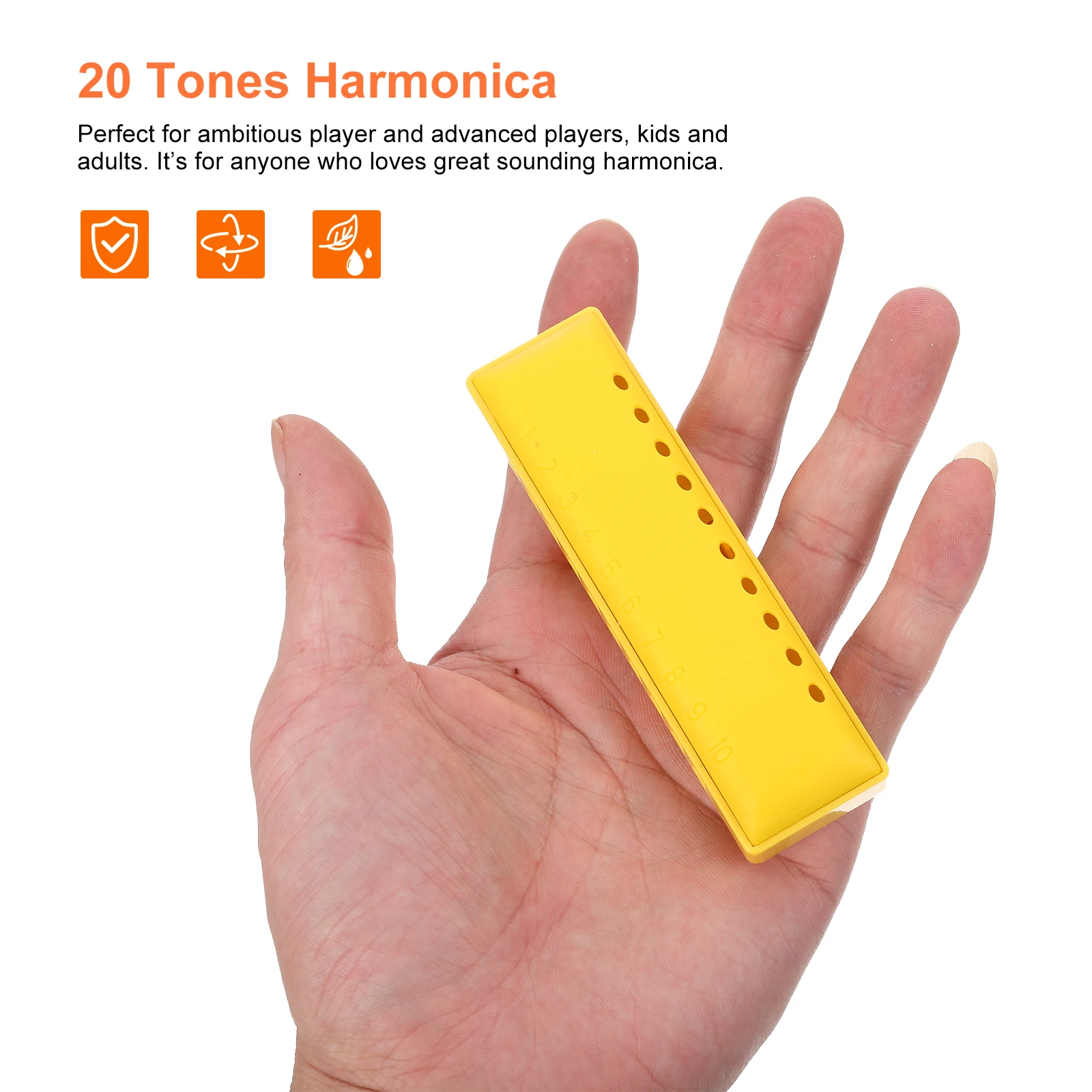 

1Set 10-Hole 20 Tones Blues Harmonica Durable Portable Abs Copper Musical Instrument For Kids Beginners With Storage Box Folk