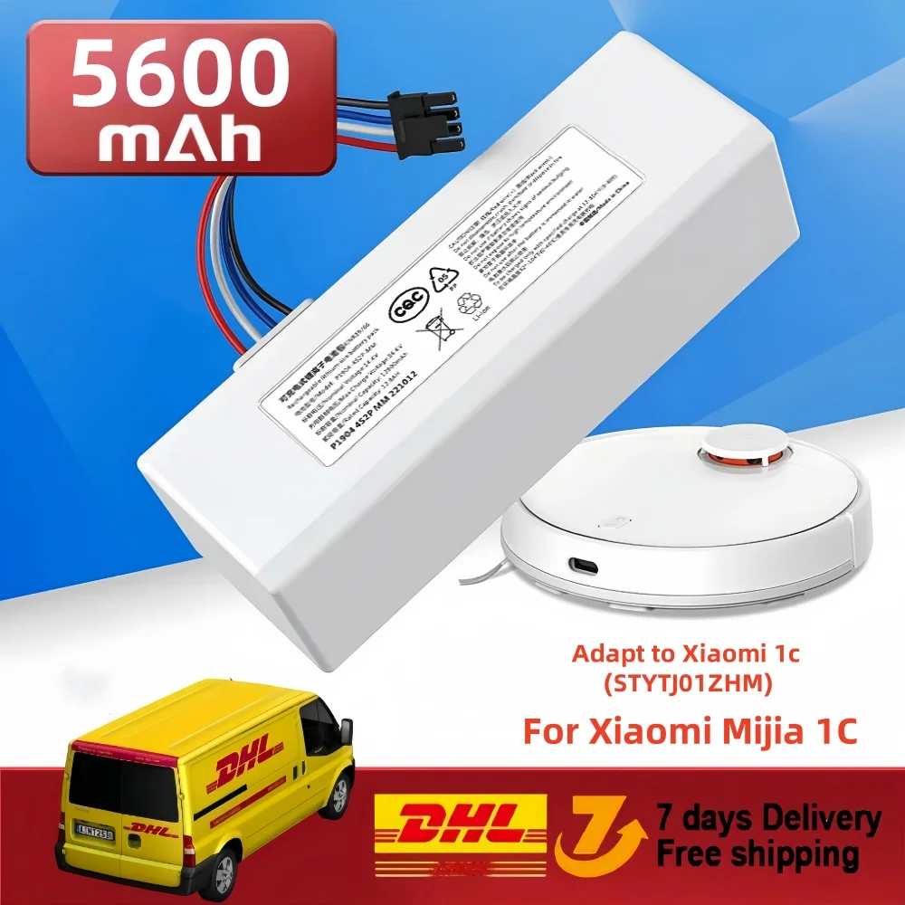 New 14.4V 5600Mah P1904-4S1P-MM Battery For Xiaomi Mijia 1C STYTJ01ZHM Robot Vacuum Mop Cleaner Accessories Parts original