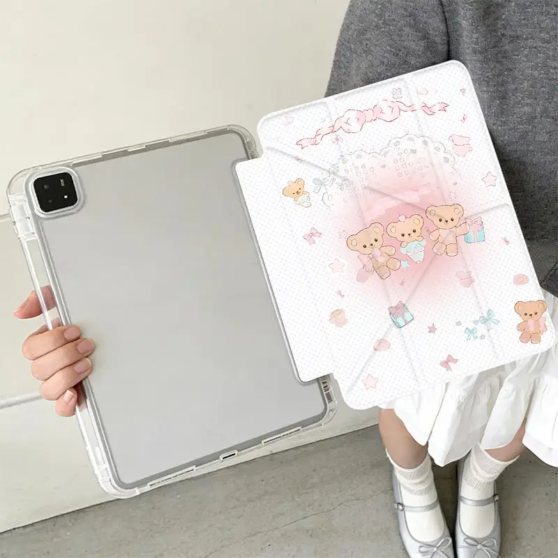 Anti-Bending 3+Y Fold Case For Redmi Pad SE 11 Pro/Pro2 12.1 Xiaomi Pad 7/7Pro 8/8Pro 11.2 Xiaomi Pad 5/5Pro 6/6Pro 11